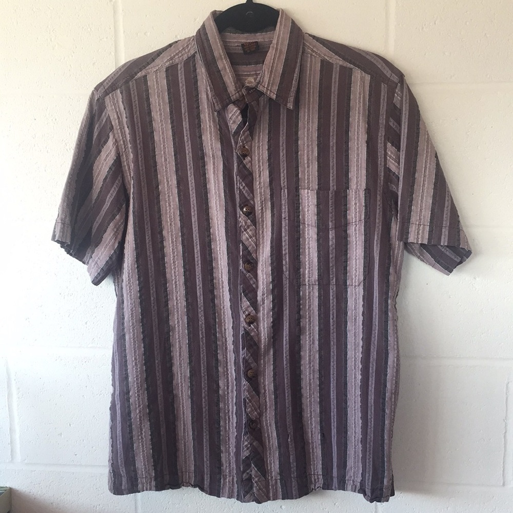 Ojai 100% Cotton Textured Short Sleeve Button Down